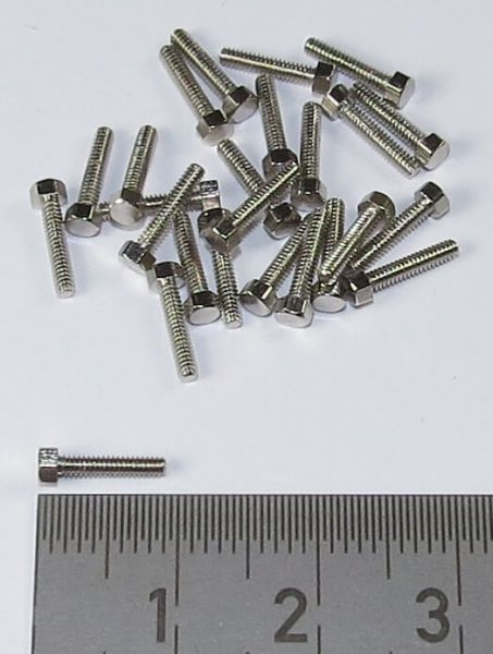 6-Kant model screw M1,6 x 8 nickel-plated brass. SW