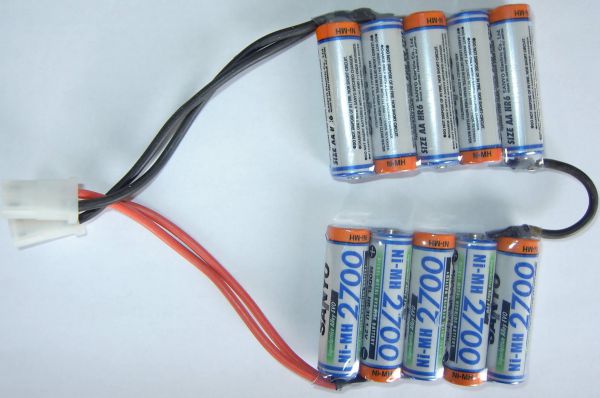 Battery pack 10x SANYO HR 3UZellen, 12V / 2700 2x5 cells 2700mAh