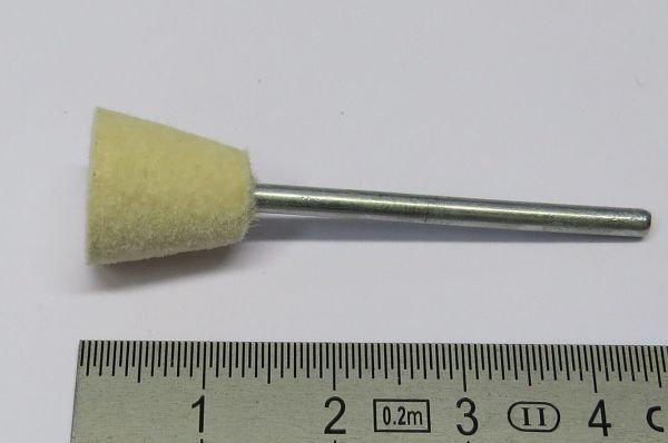 Feutre de polissage broche cône inversé 2,35mm tige