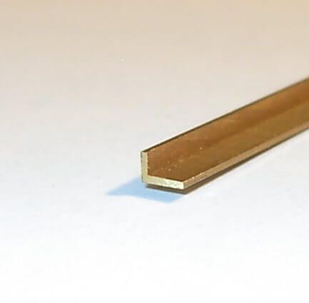 Profilé d'angle en laiton 5x3 mm, 1m long Épaisseur du matériau 0,6mm