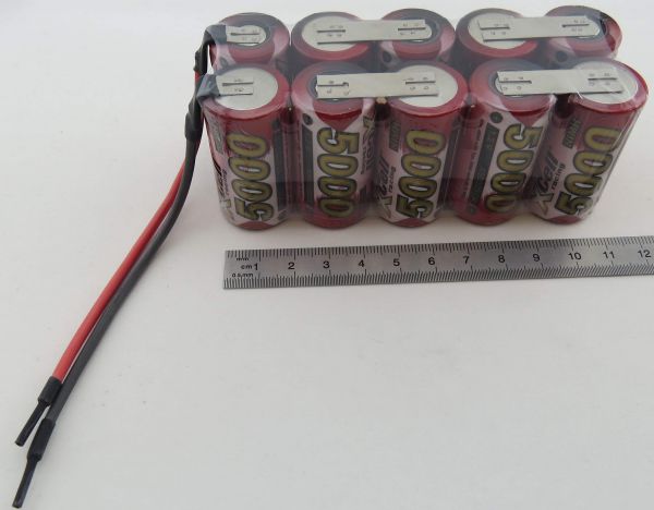 Paquete de baterías de carreras con células células 5000er 12V 10 SUB-C, MI