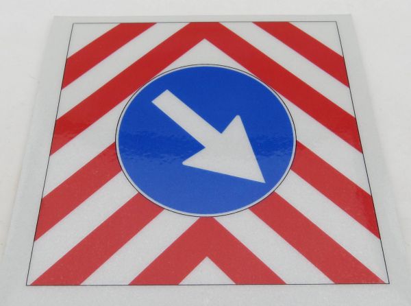 1-klistermärke Trafik Varning Sign Type 2. Tillverkad av självhäftande