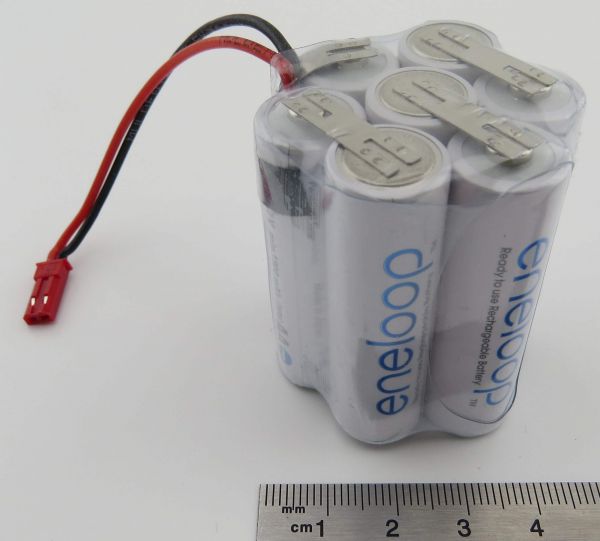 Battery pack with 7x Sanyo ENELOOP, 8,4V 7 cells 2000mAh