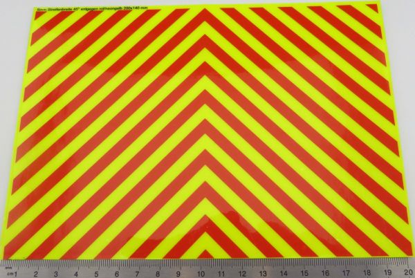Decal sheet warning stripes NEON-YELLOW, approx. 200x140mm, 6mm
