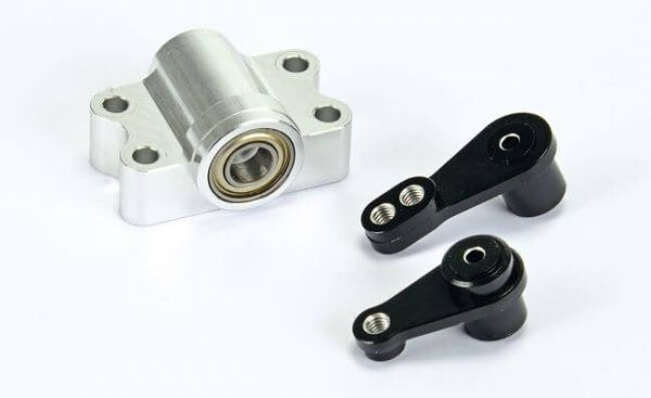 1x aluminum holder with steering arms for Tamiya
