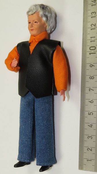 1 Flexible Doll Trucker about 14cm tall jeans trousers,