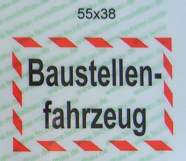 placa de texto "vehículo de la construcción" auto 2-line