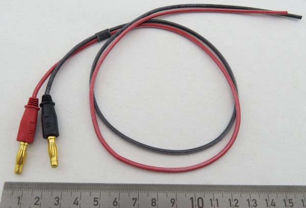 1 charging cable banana plug / open ends approx. 50cm long, Sil
