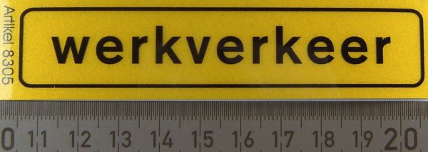 Sticker REFLEX warning "werkverkee" from