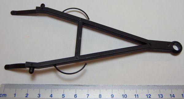 1 drawbar, plastic, black. Total length 155mm, max