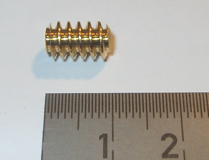10mm 0,5 Modulus Messing-Schneckenwelle Messing-Schneckenwelle 