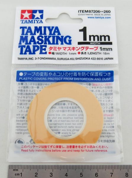 Masking tape 1mm wide, self-adhesive 18m long, WITHOUT roll