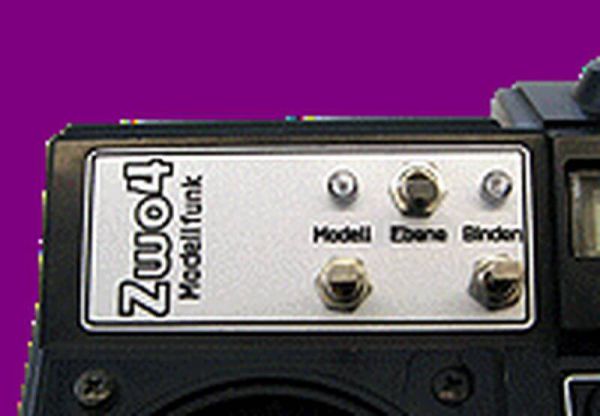 1x panel frontal en plata para los módulos Zwo4M Graupner / JR