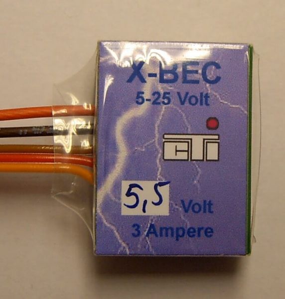X-BEC 5,7-35V input voltage, output 5,5V until max. 8A