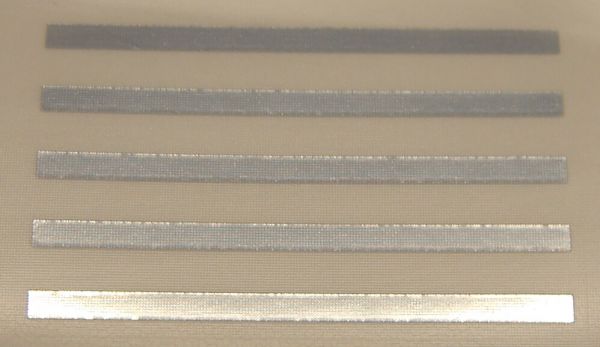 Strips of chrome foil for SCANIA fender, cut,