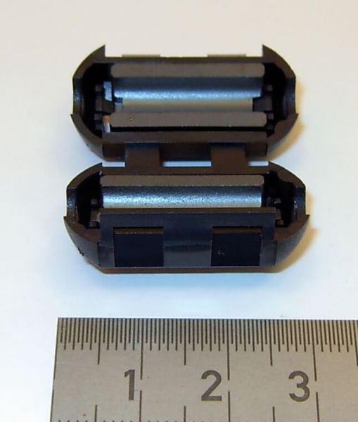 Clam-shell ferrite 5,0mm black on for clipping
