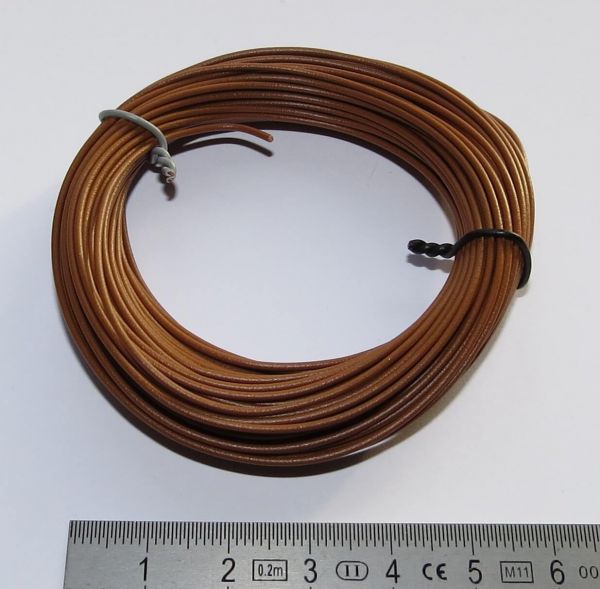 PVC braid, 0,14 qmm, brown, 10m Ring