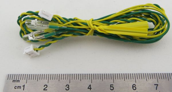 1x luces intermitentes para MFC-0x. Cable con 2x LED, amarillo, 3mm.