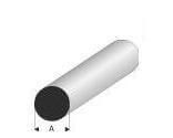 Plastic profile round material 5mm 1m long, white
