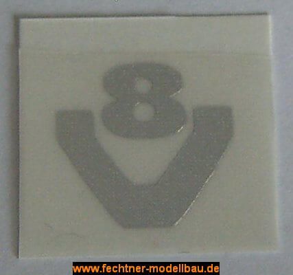 Cut V8 Icon chrome foil 10mm high (1 pair)