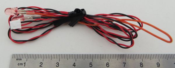 Luces de freno 1x para MFC-0x. Cable con 2x LED, rojo, 5mm.