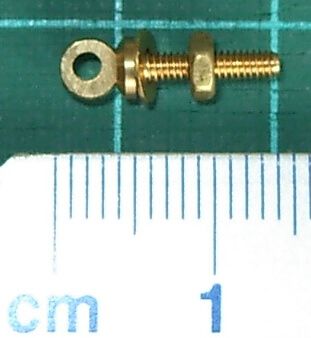 1 eyebolt, brass, M2, with washer and nut,