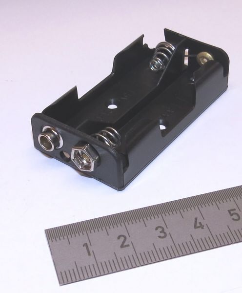 1x battery holder, Mignon, 2er, 2x1 2 side by side,