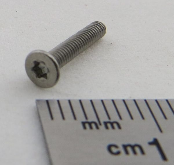 100 countersunk screws with hexalobular, M2x12mm. DIN 965, N