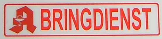 Text label "BRING SERVICE", red, 1: 12 self-adhesive film with