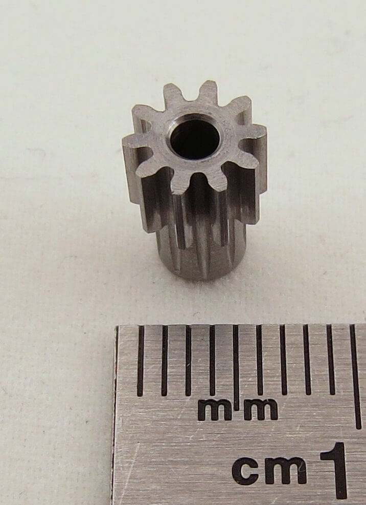 Spur gear made of steel 11SMnPb30 with hub module 0.5 64 teeth tooth width 4mm outside diameter 33mm 