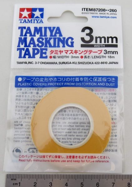 Masking tape 3mm wide, self-adhesive 18m long, WITHOUT roll