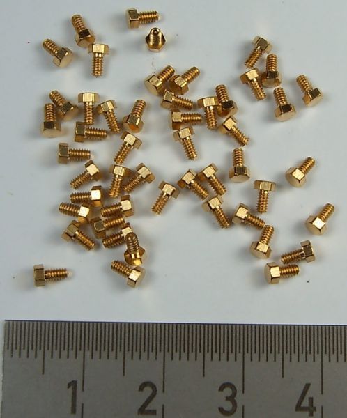 6-Kant model screw M1,6 x 3 brass SW 2,5mm addendum