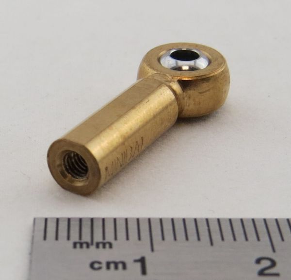 Rod end M3, ball hole 3,0mm head made of bronze