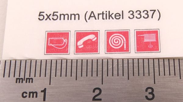 Feuerlösch-Symbole-Set 5x5mm 4 Symbole passend zu Maßstab