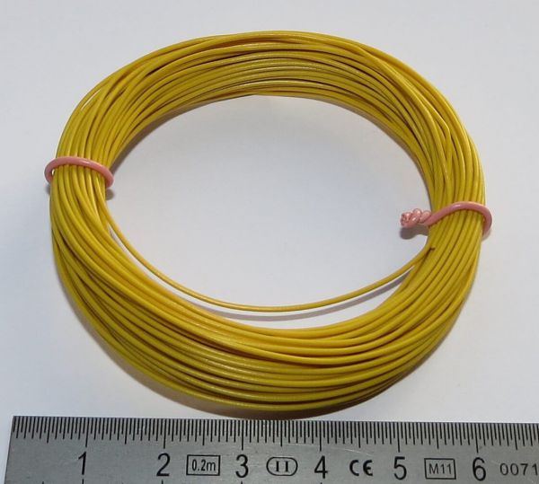 PVC-Litze, 0,08 qmm, gelb, 10m-Ring, flexibel