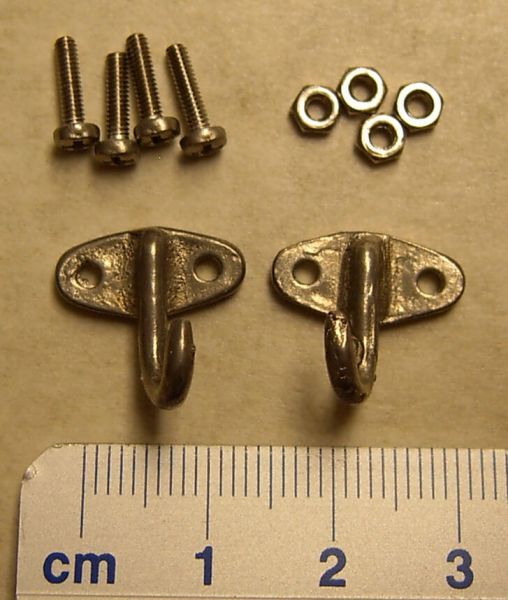Screw-hook with fixing material (2 pieces), metal