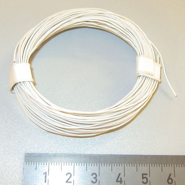 PVC braid, 0,055 mm², white, 10m Ring