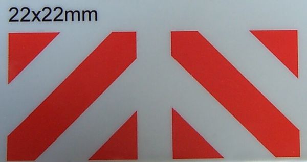 gedrucktes Foliendecal Standardfolie 45°-Schräge Warnbaken