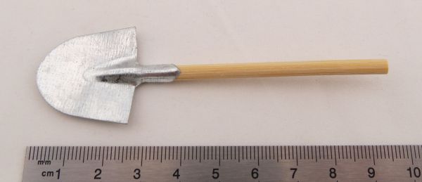 1 Blech-Schaufel 10cm, mit Holzstiel Stieldurchmesser ca