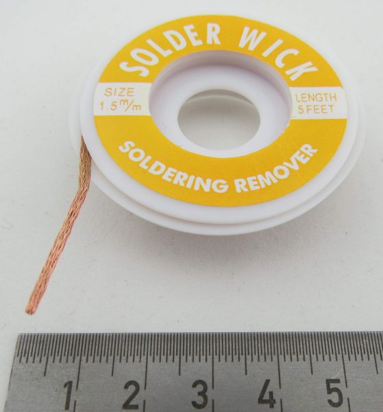 1x roller desoldering wire about 1,5mm wide. Approximately 1,6mm long. Out