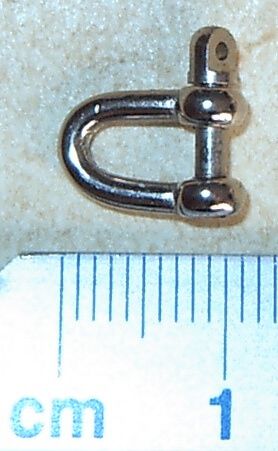 Shackle approx. 12x8x1,9mm with eyebolts brass, nickel-plated,
