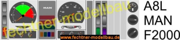 Sticker / Sticker "Dashboard" A8L voor MAN F2000, grijs