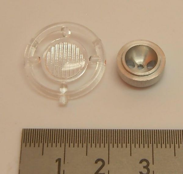 1-chamber tail light (1 piece), clear round with Lens