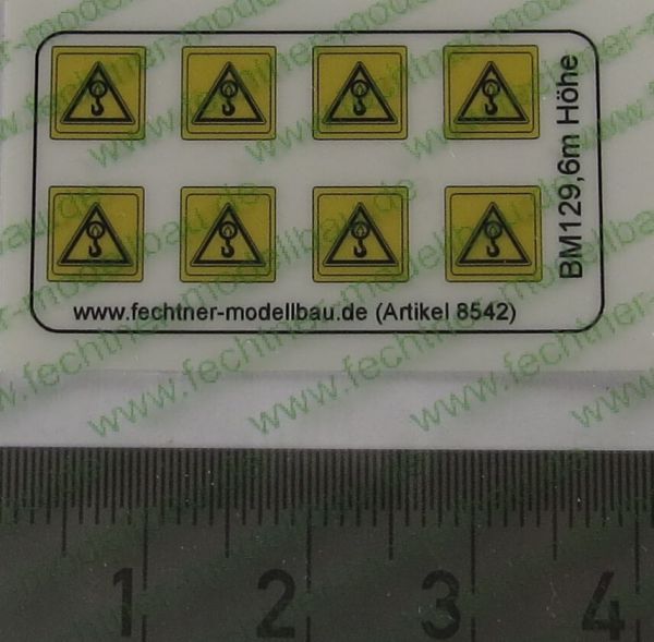 1 varningssymboler Set 6mm hög BM129, 8 ikoner, gul / svart