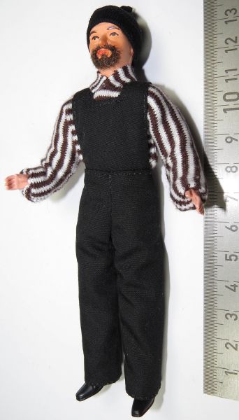 1 Flexibele Doll Shipwrights, 14cm lang zwart