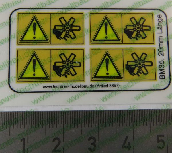 1 warning symbols Set 20mm wide BM35, 4 symbols