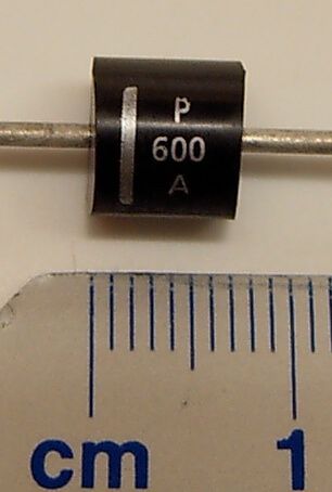 1 diode P600A (P600, 50V). Rectifier diode