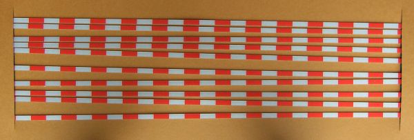 Warnstreifenset 3mm stripe width, 90 °, red / white reflective,