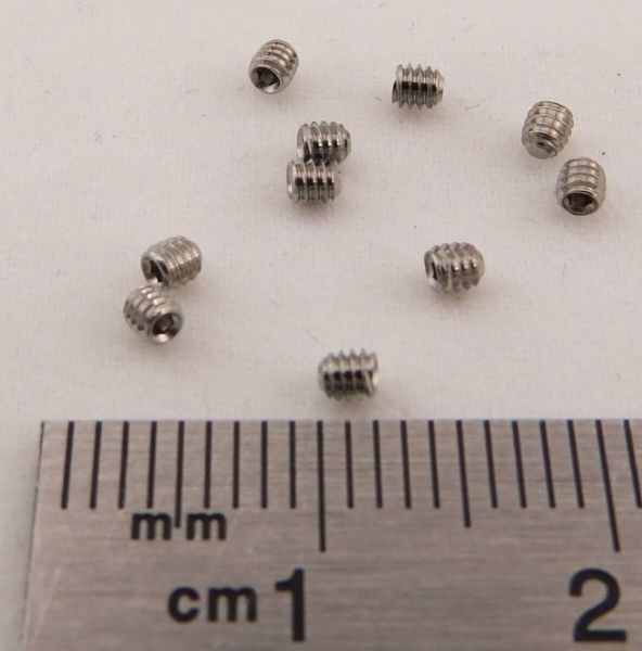 Grub screw M2 x 2 DIN913, VA, 10 pieces. (Allen).