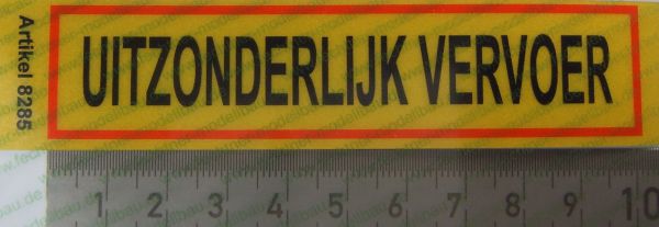 Sticker REFLEX warning "UITZONDERL" from
